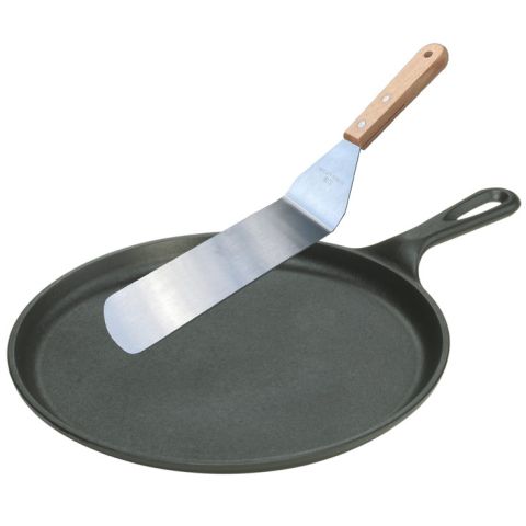 Ensemble poêle et spatule inox pour crêpe