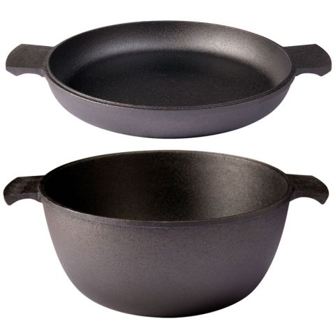 Wok en fonte, woks et poêles à frire, wok chinois avec wok à fond rond,  poêle à frire, sauteuse, grand wok professionnel, wok polyvalent, 42 cm /  16,5