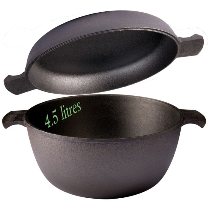 IRONO Cocotte - Pan en Fonte - 5 Litres - Pan en Fonte BBQ 4