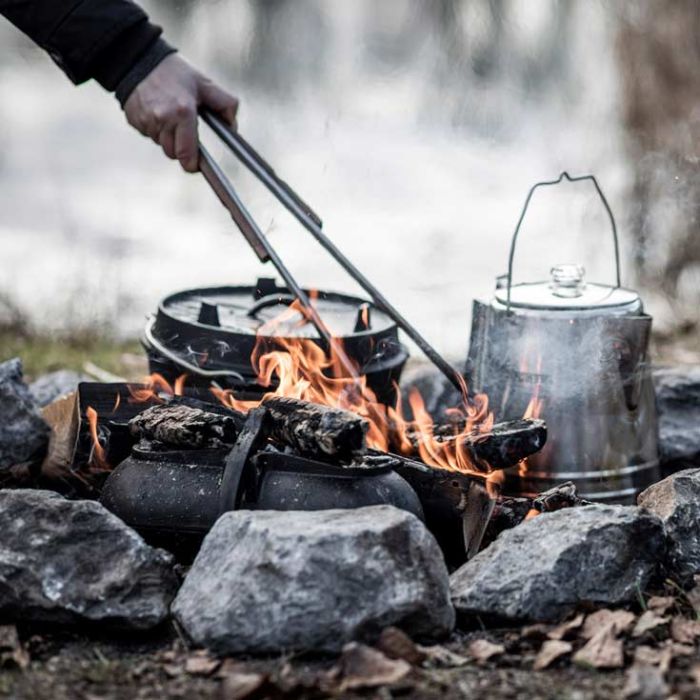 1 Pince Pour Barbecue Et Charbon De Bois Pour Le Camping En Plein Air Avec  Poignée En Bois, Pince Pour Cheminée