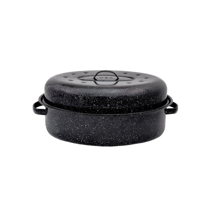 Plat / moule Graniteware - Plat à four rectangulaire en acier émaillé -  Noir