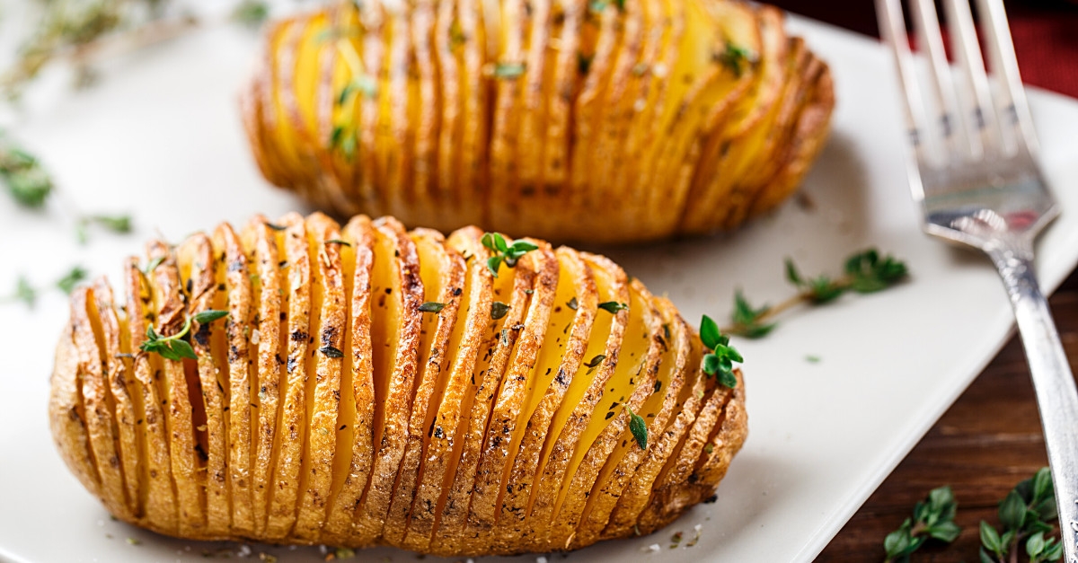 Recette suédoise de pommes de terre Hasselback